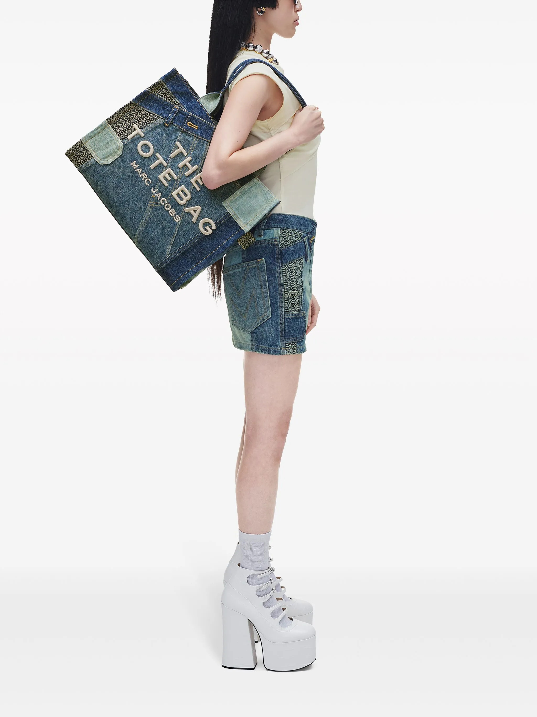 MARC JACOBS - Women The Large Deconstructed Denim Tote Bag - 3