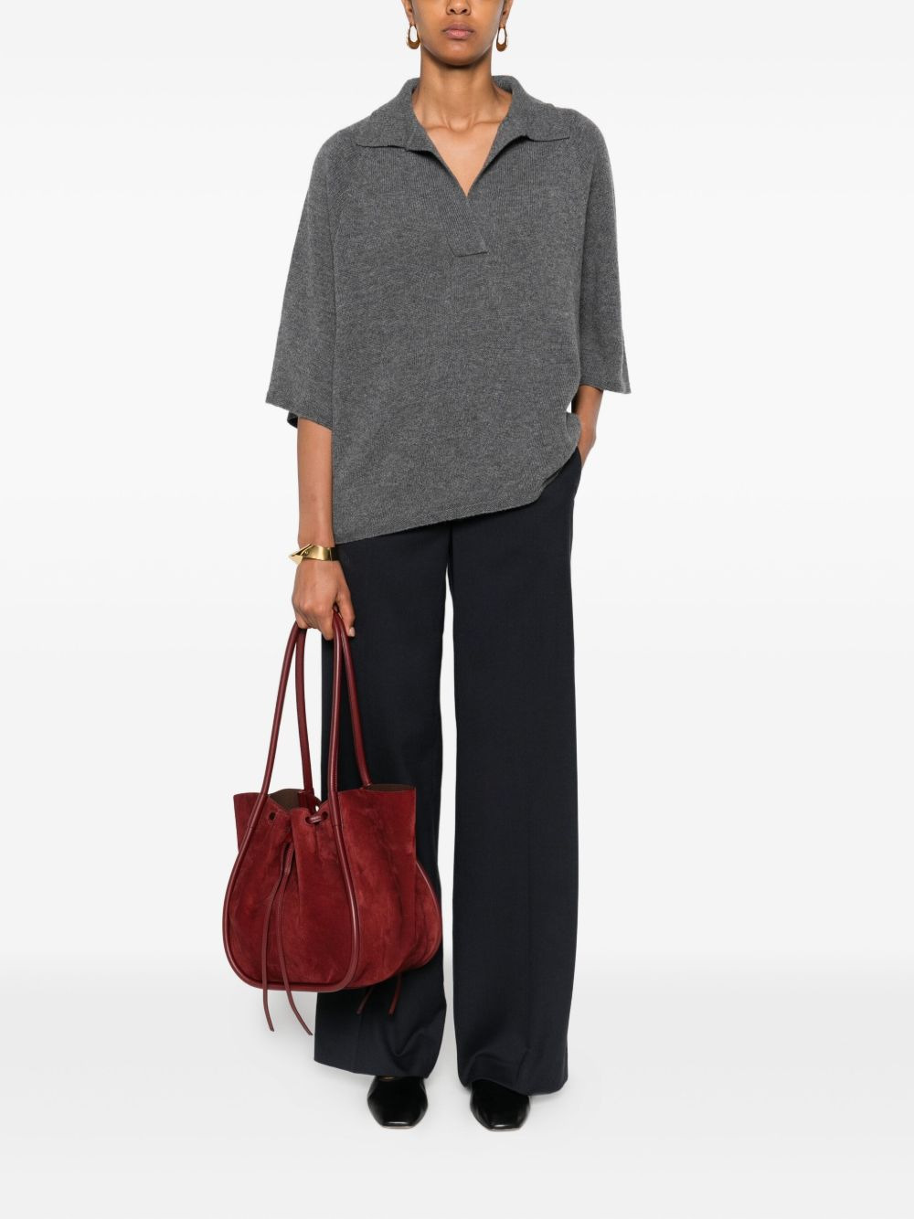 polo-neck short-sleeve top - 2