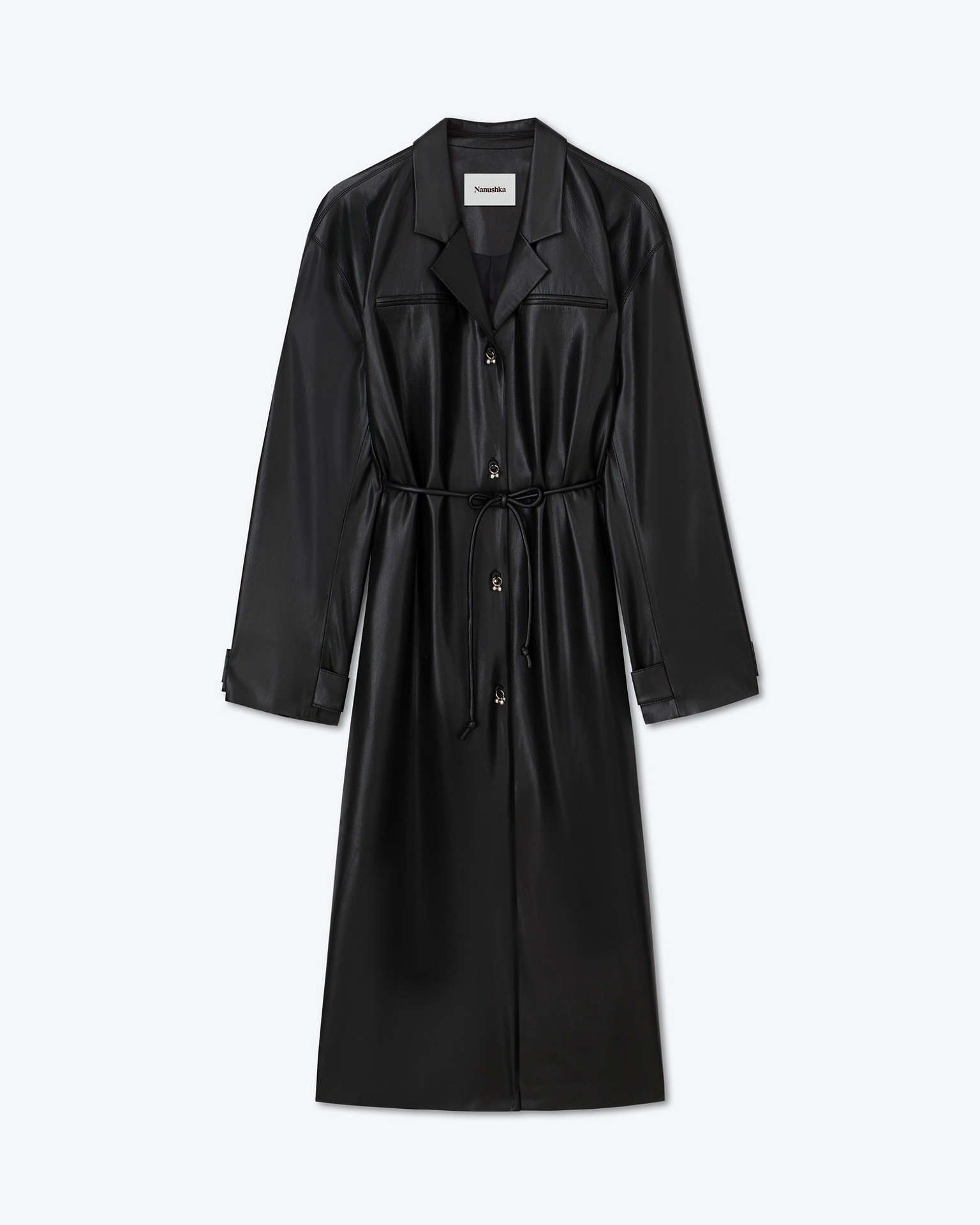DORDI - OKOBOR™ alt-leather coat - Black - 1