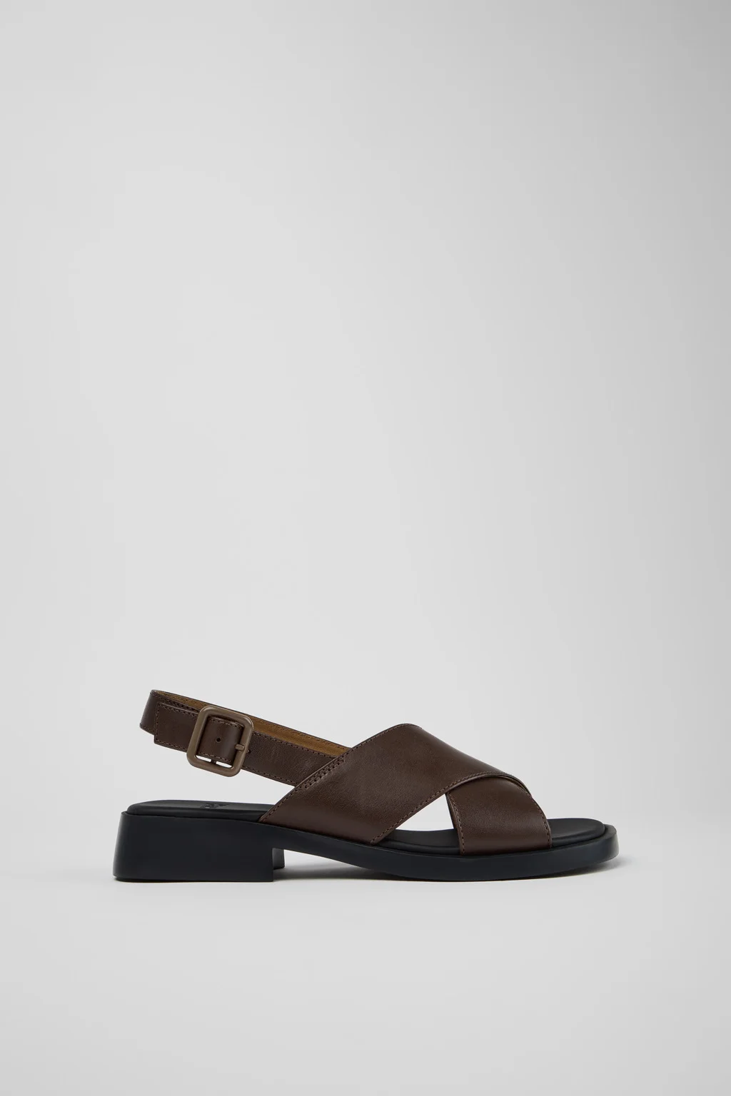 Dana Brown Leather Sandals for Women. - 1