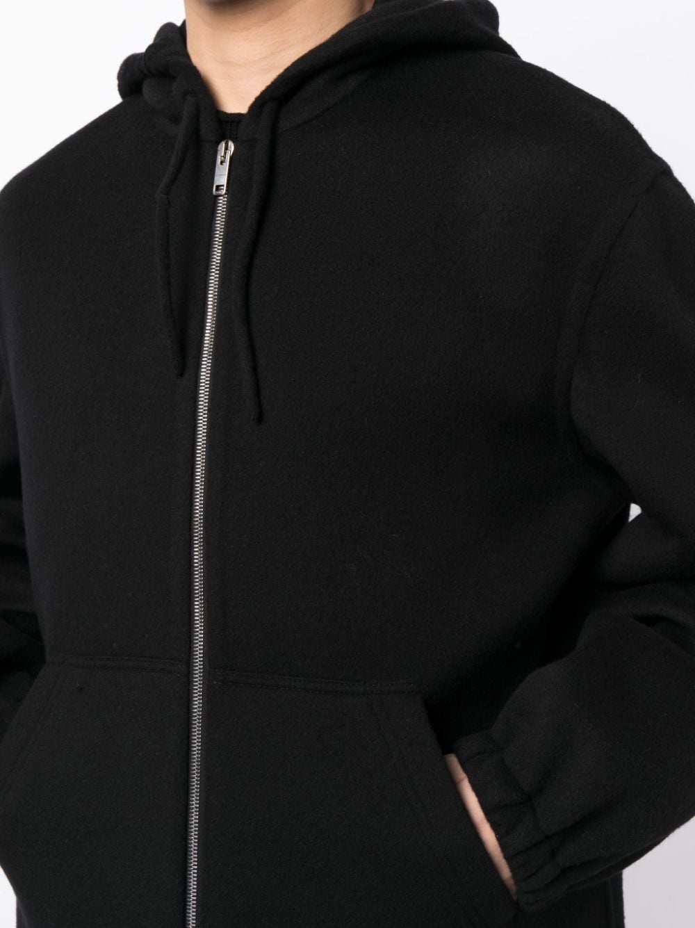 zip-front wool-blend hoodie - 5