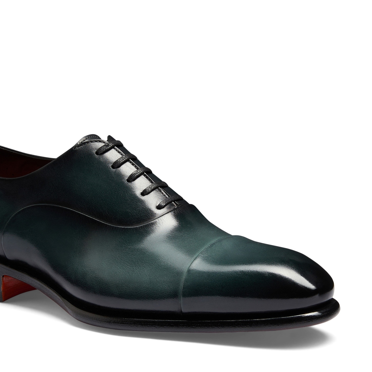 Men's green leather Oxford shoe - 6