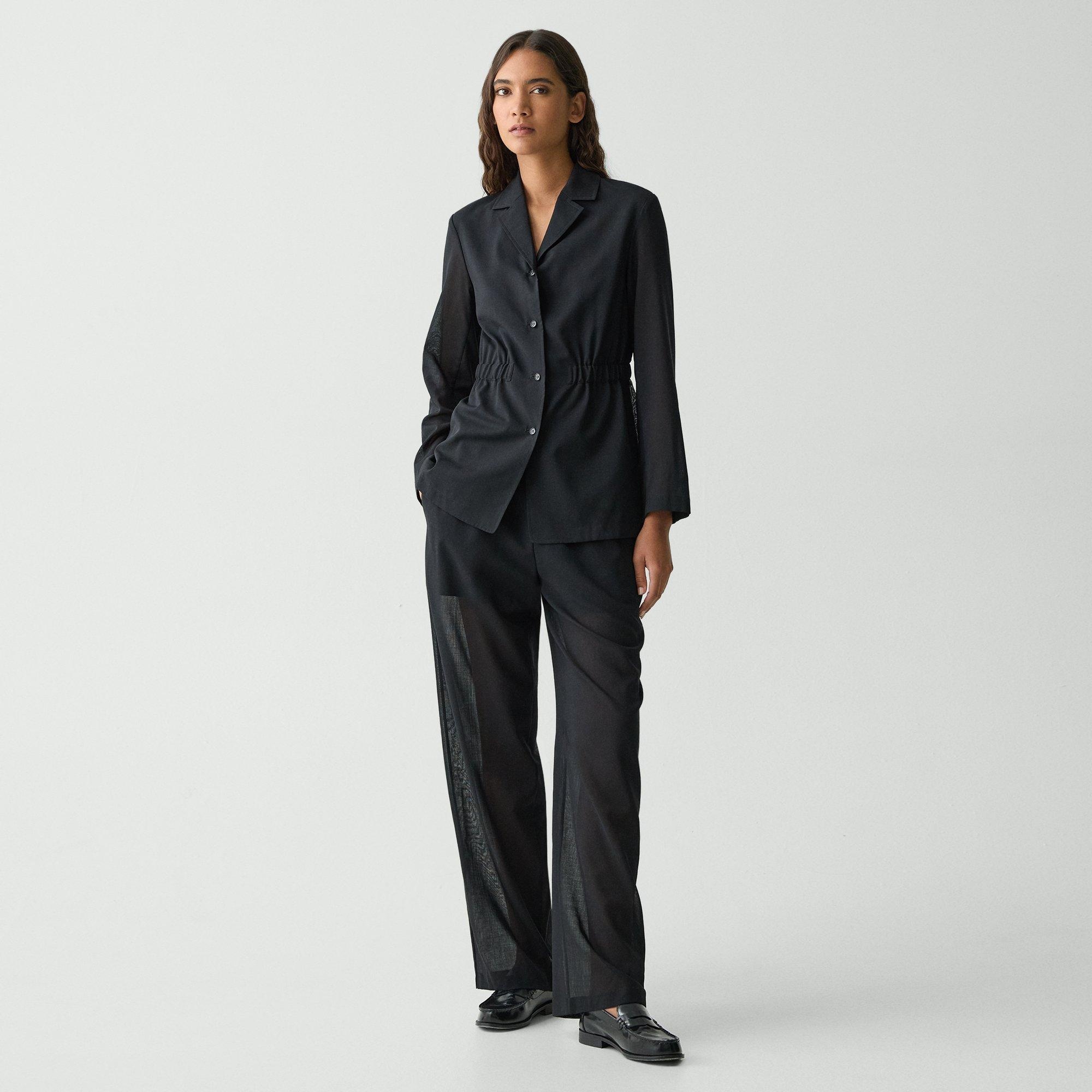 Cinch Waist Jacket in Wool-Poly - 6