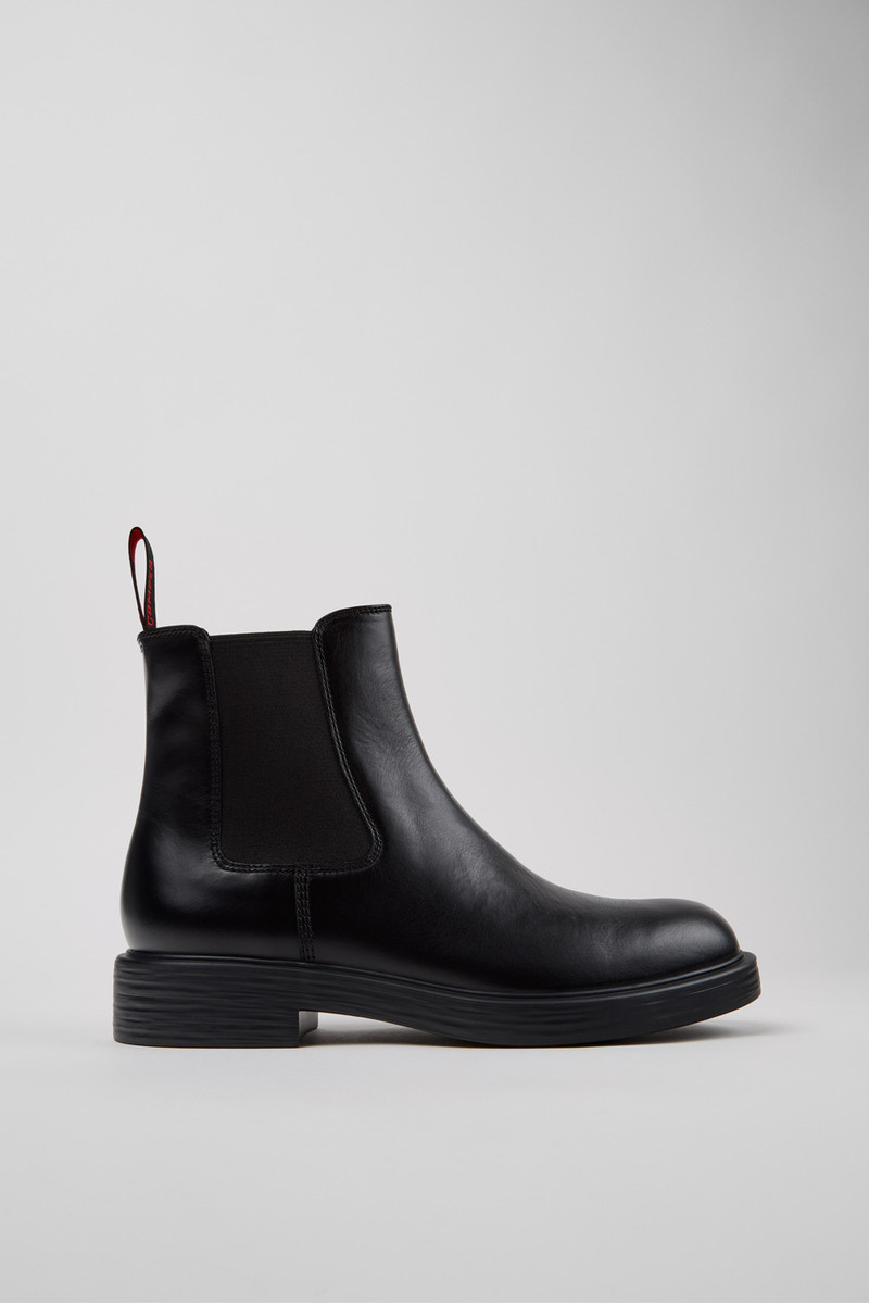 Black Leather Ankle Boots for Men. 1