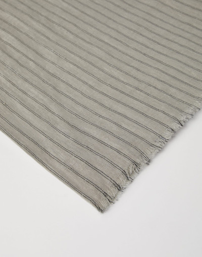 Brunello Cucinelli Linen sparkling stripe scarf outlook