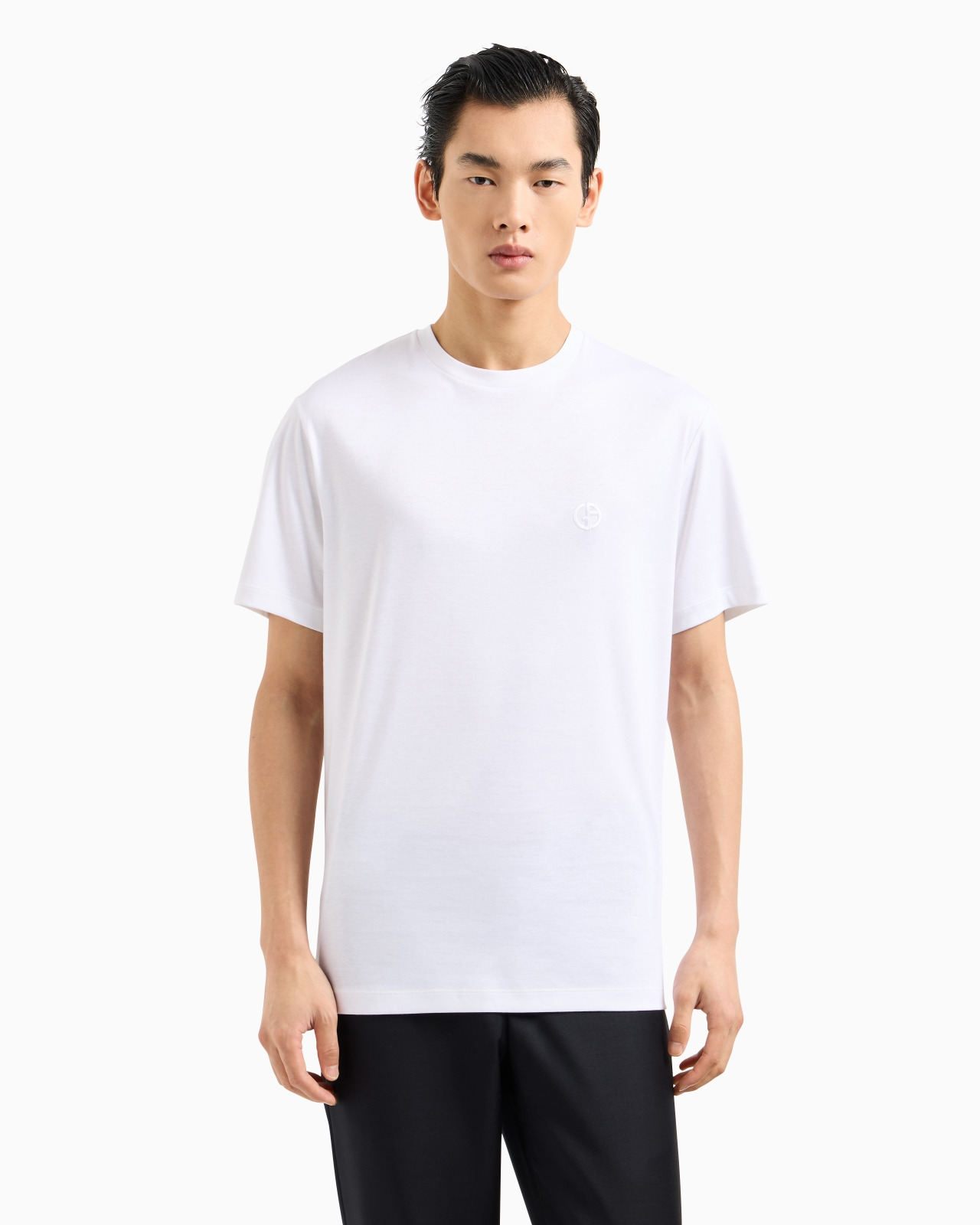 Cotton-interlock T-shirt with embroidered logo - 4