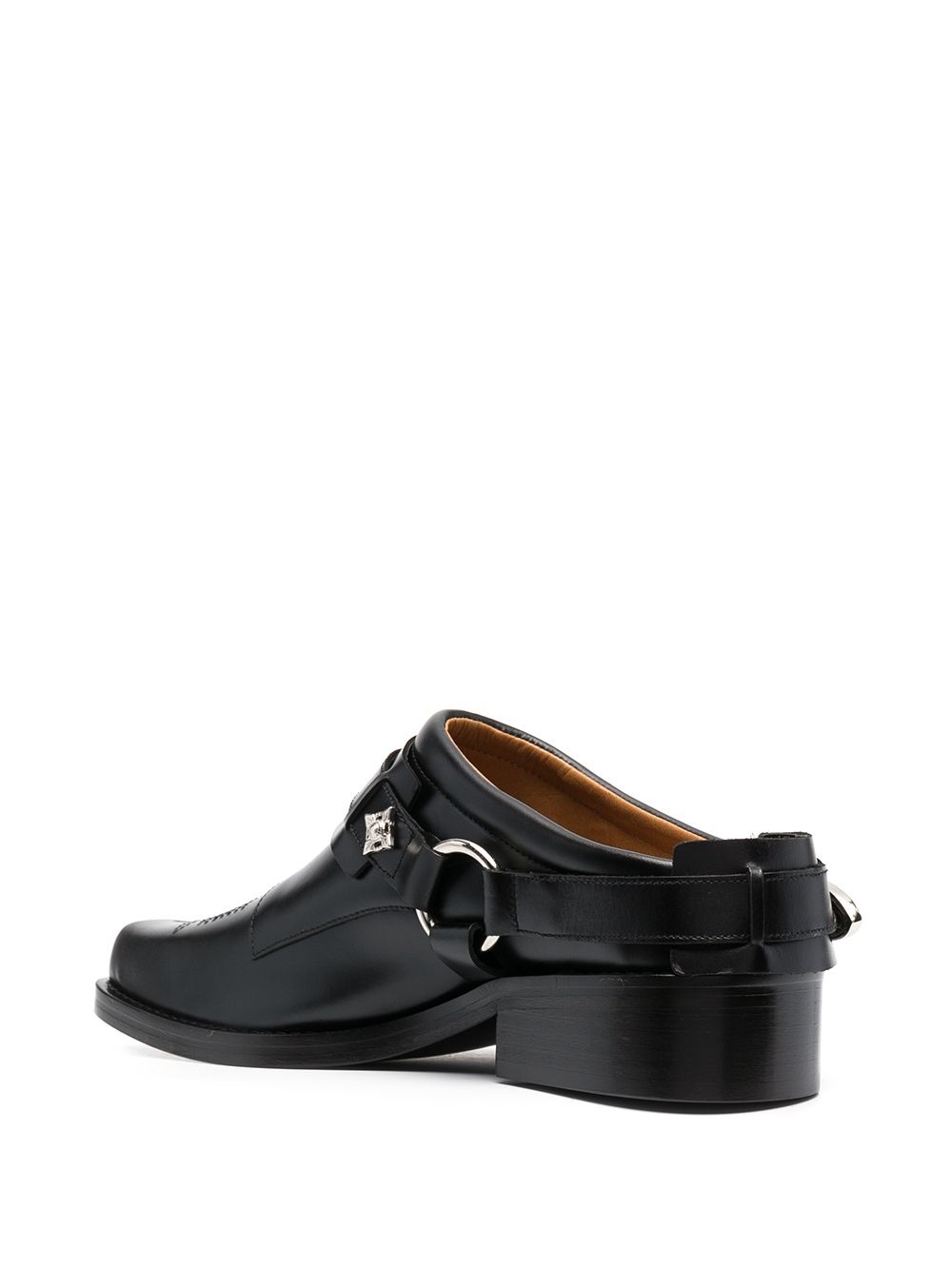 buckled leather slip-on boots - 3