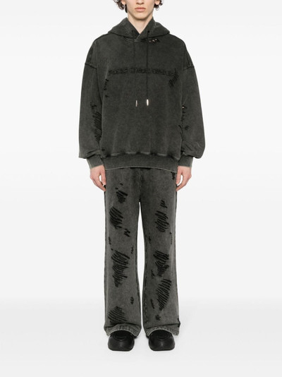 FENG CHEN WANG distressed cotton track pants outlook