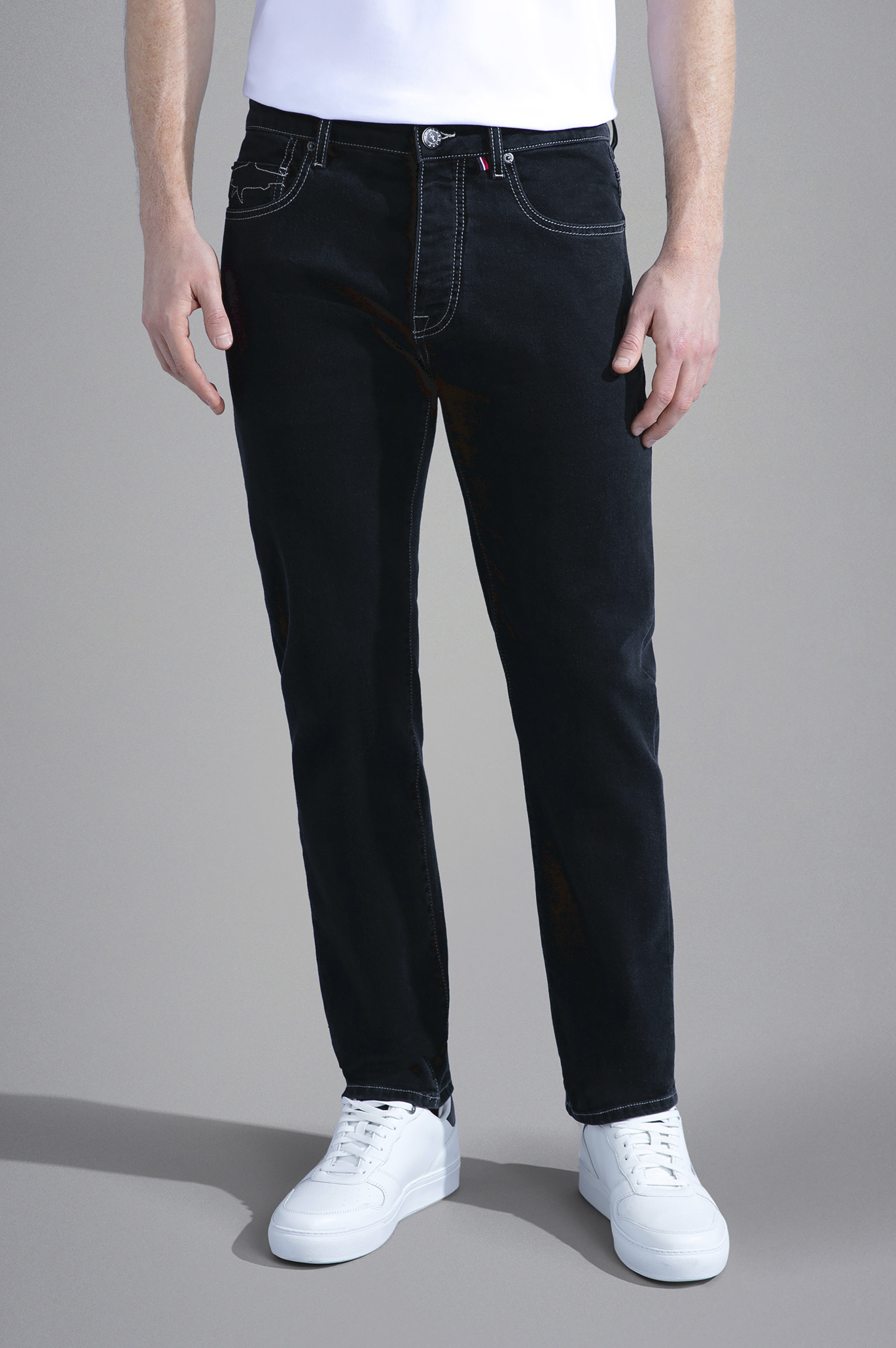 BLACK RIVET STRETCH COTTON JEANS - 6