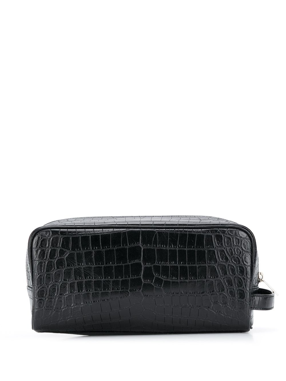 zipped leather wash bag - 2