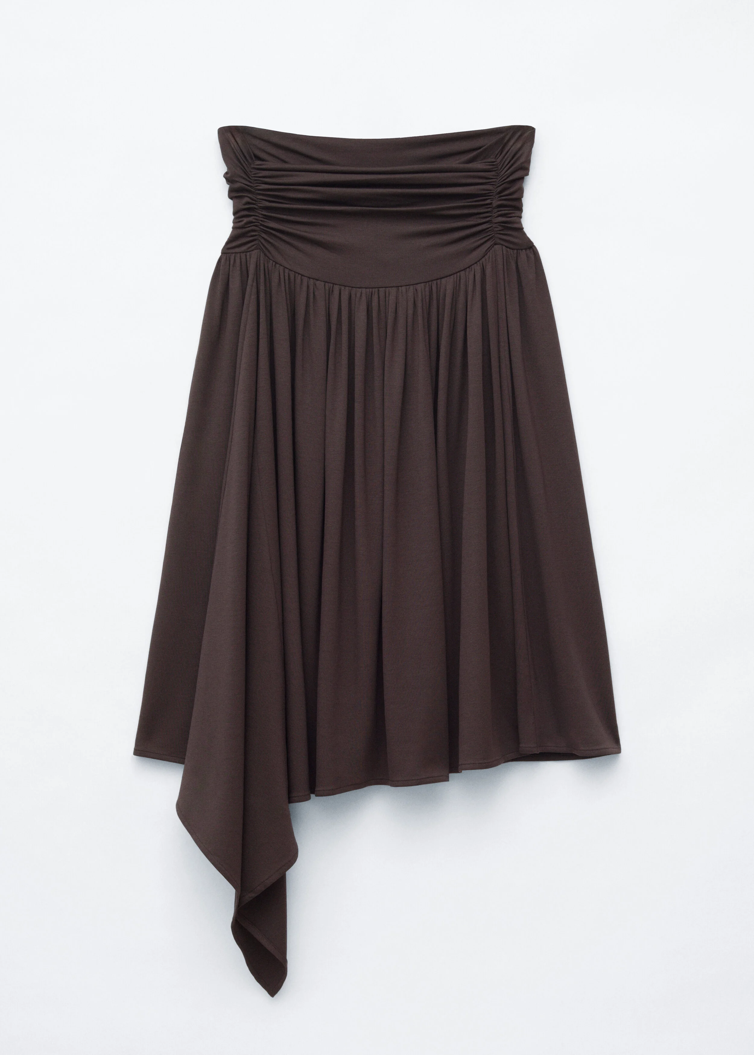 Gathered Jersey Midi Skirt - 1