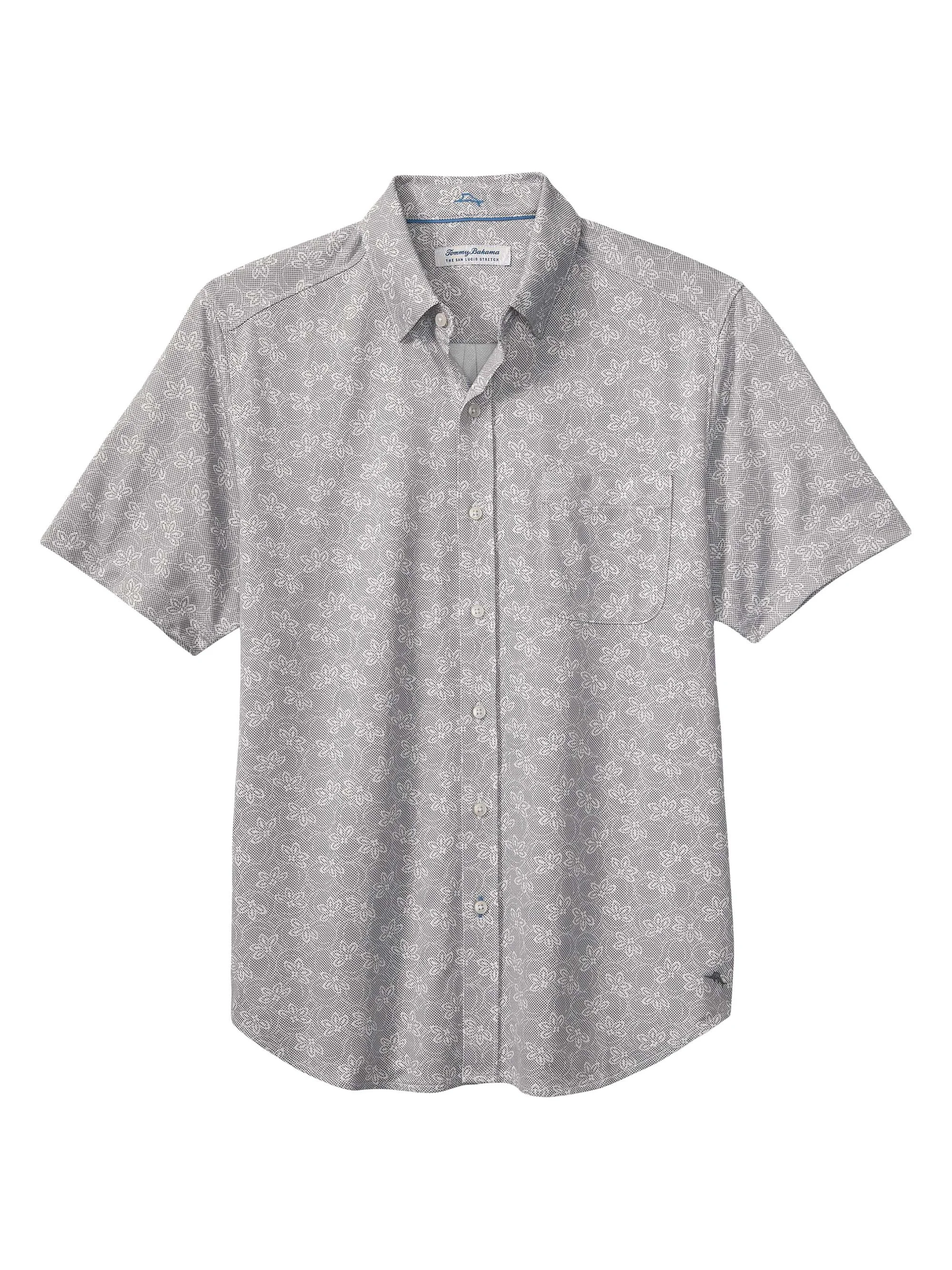 Men's San Lucio Lotus Short-Sleeve Shirt - Storm Gray - 1