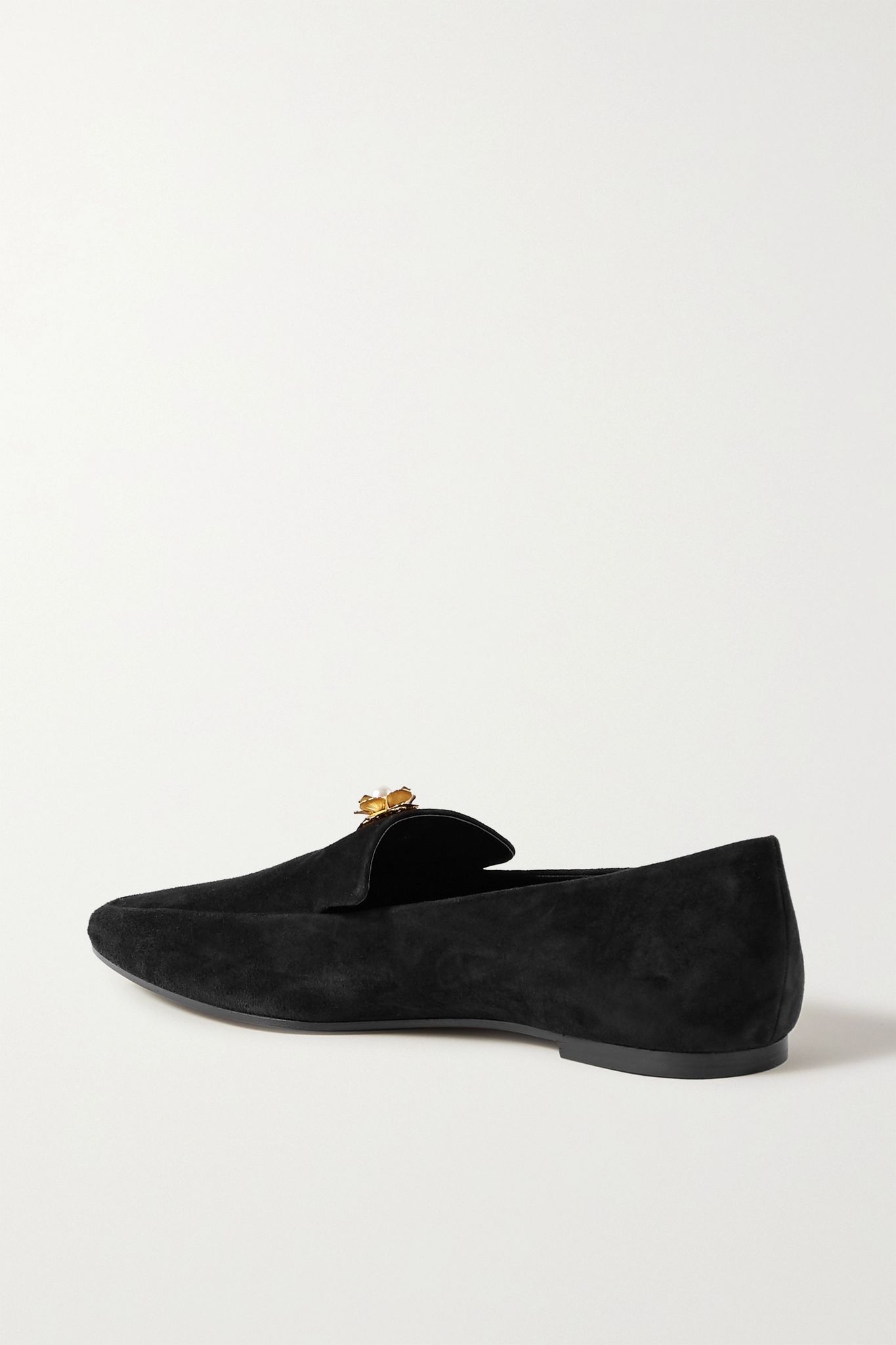 Minimal embellished suede loafers - 4