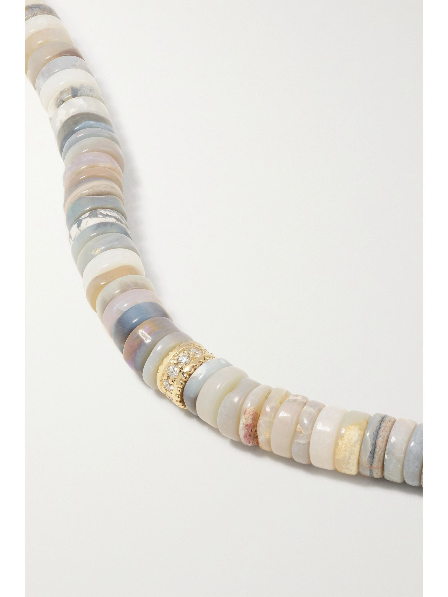 14-karat gold, opal and diamond necklace Green - 4