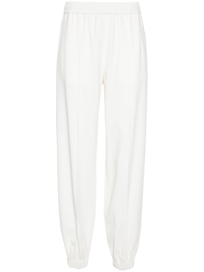 elasticated-waist tapered-leg trousers 1
