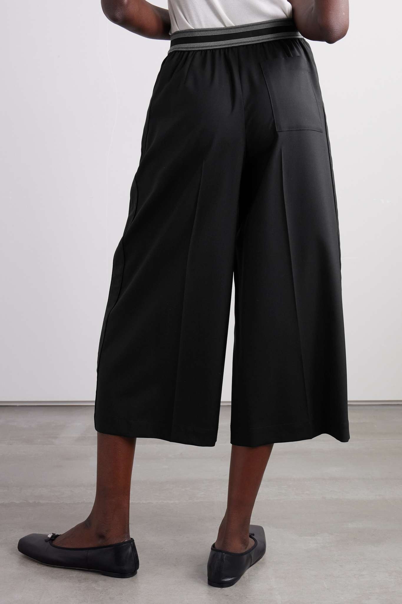 Jacquard-trimmed wool culottes - 4