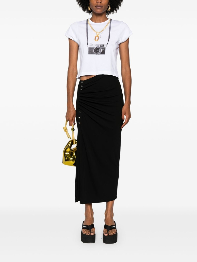 rabanne ruched midi skirt outlook
