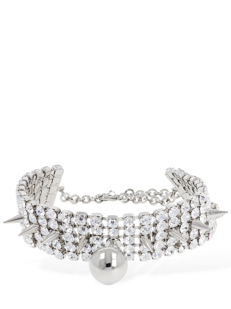 Crystal choker w/ spikes & pendant - 1