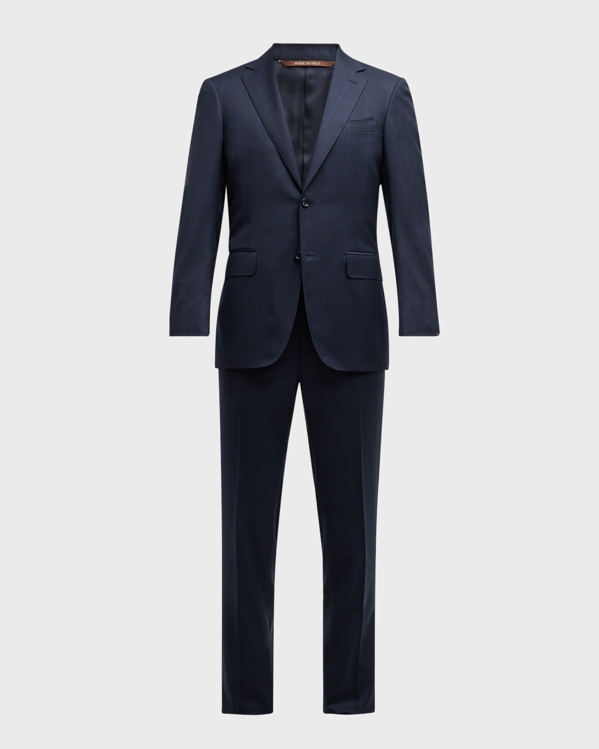 Men's Tonal Plaid Wool Suit - 11