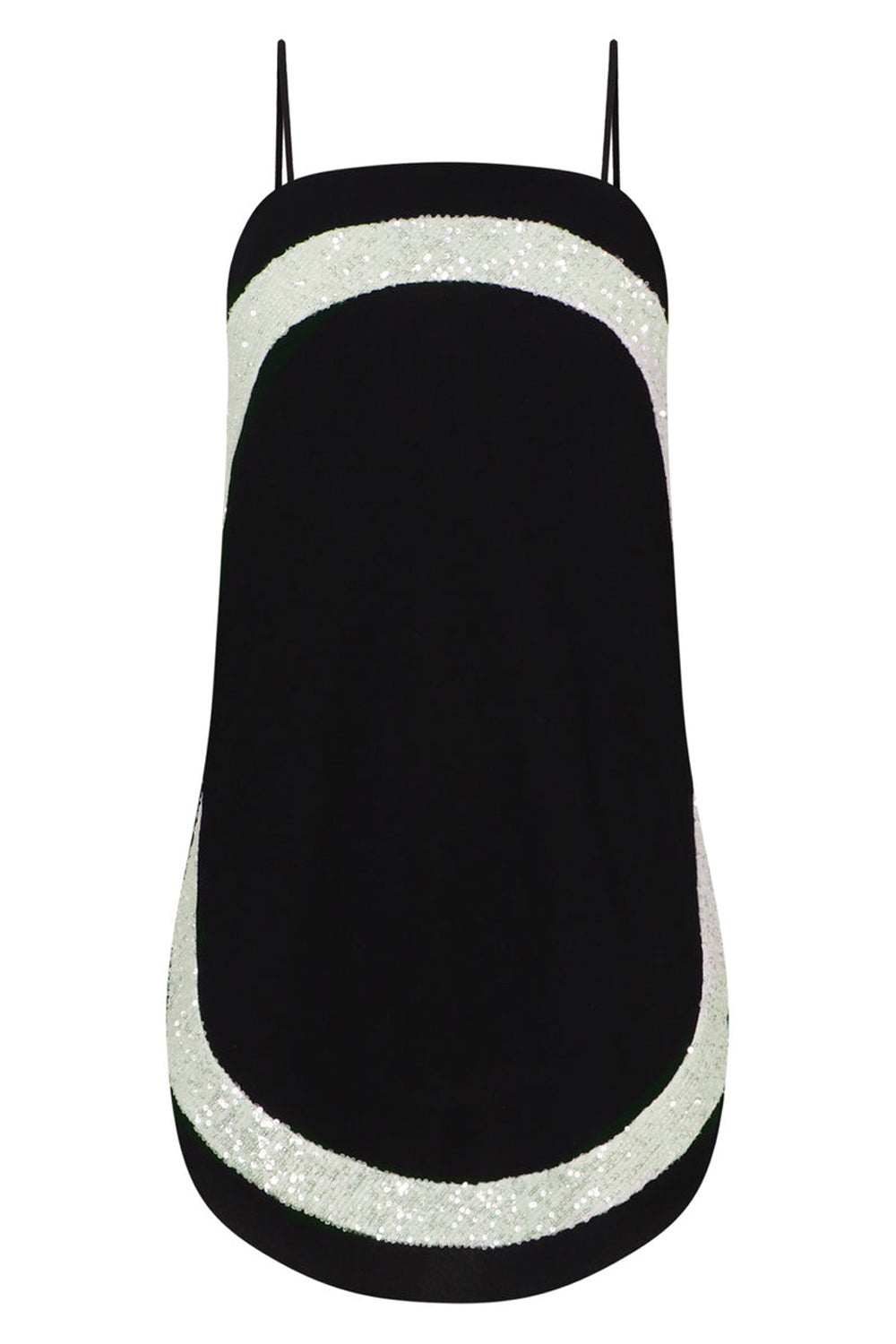 SEQUIN PINAFORE CIRCLE DRESS | BLACK - 1