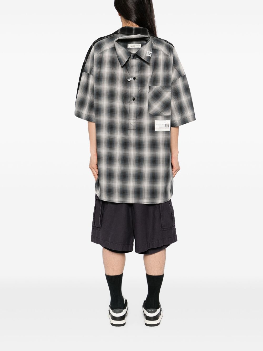 double layered check shirt - 4