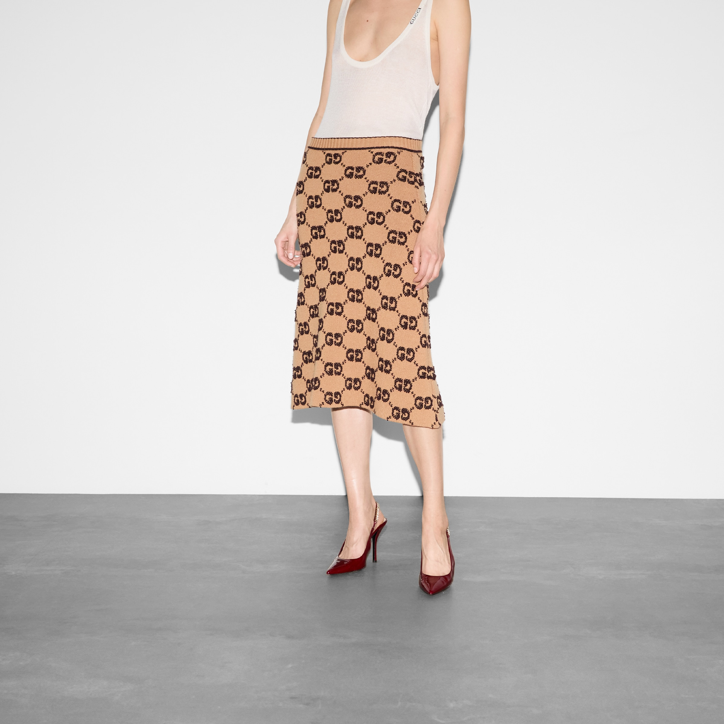 GG wool bouclé jacquard skirt - 3