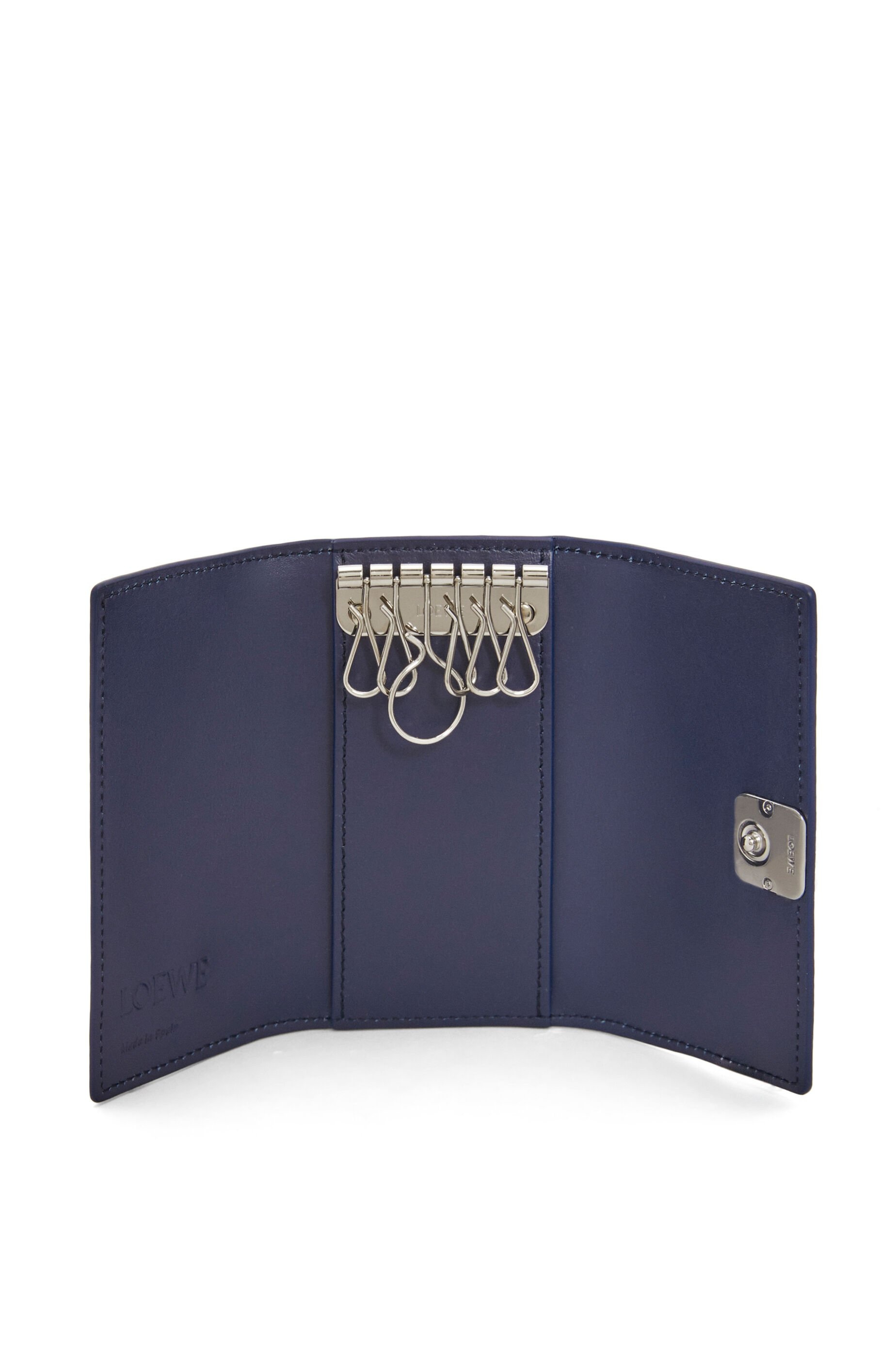 Anagram key case in pebble grain calfskin - 2
