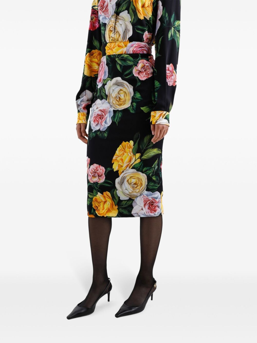 floral-print midi skirt - 5