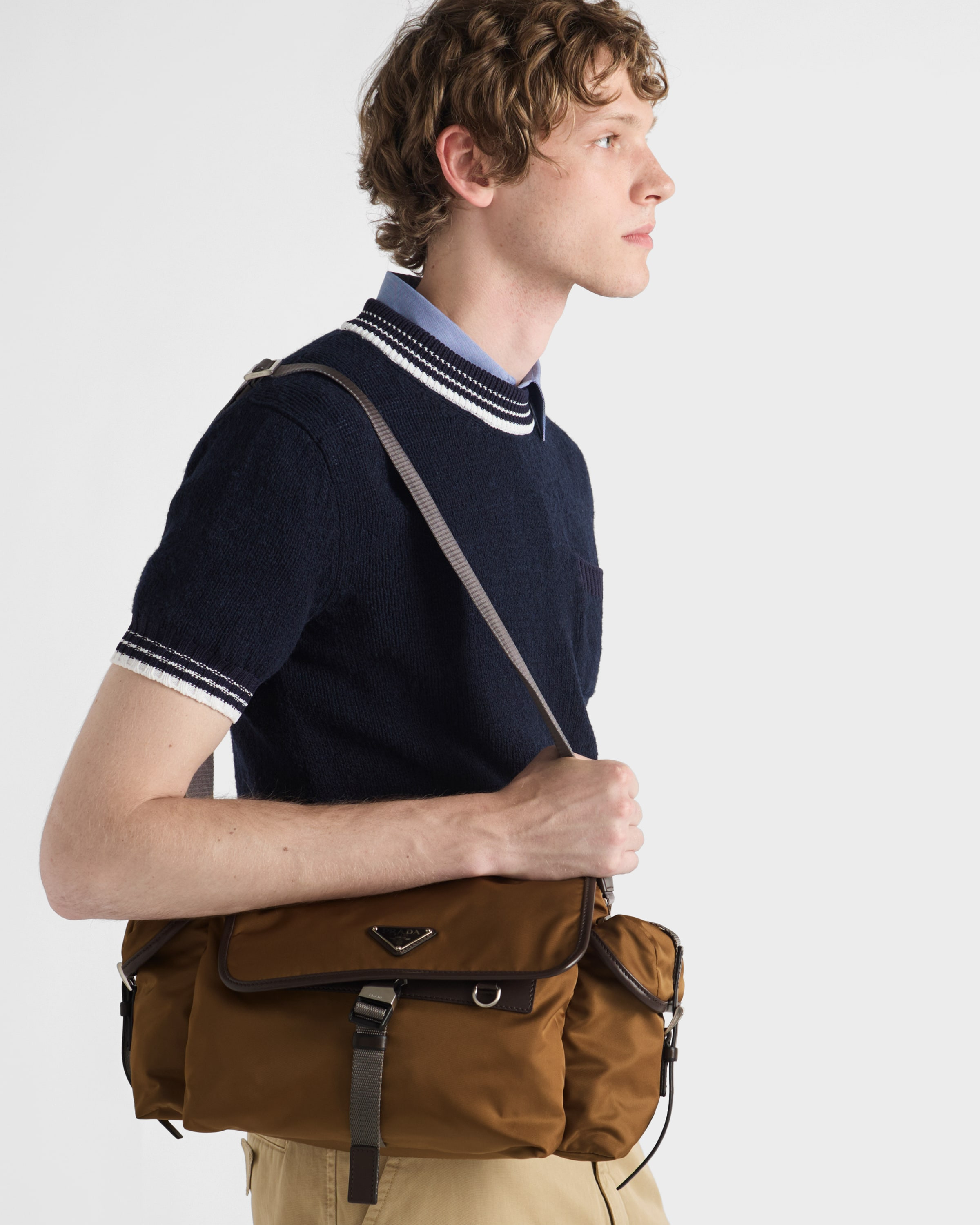 Re-Nylon and leather shoulder bag - 2
