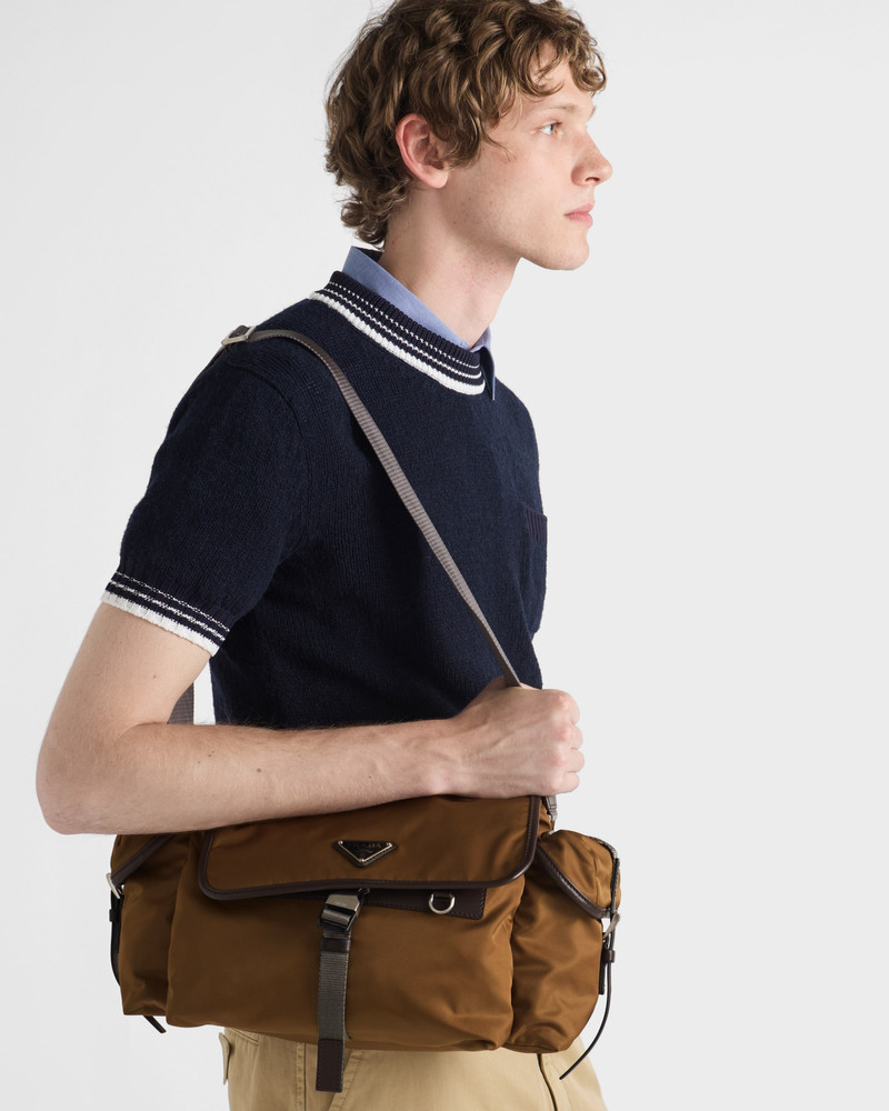 Prada Re-Nylon and leather shoulder bag outlook
