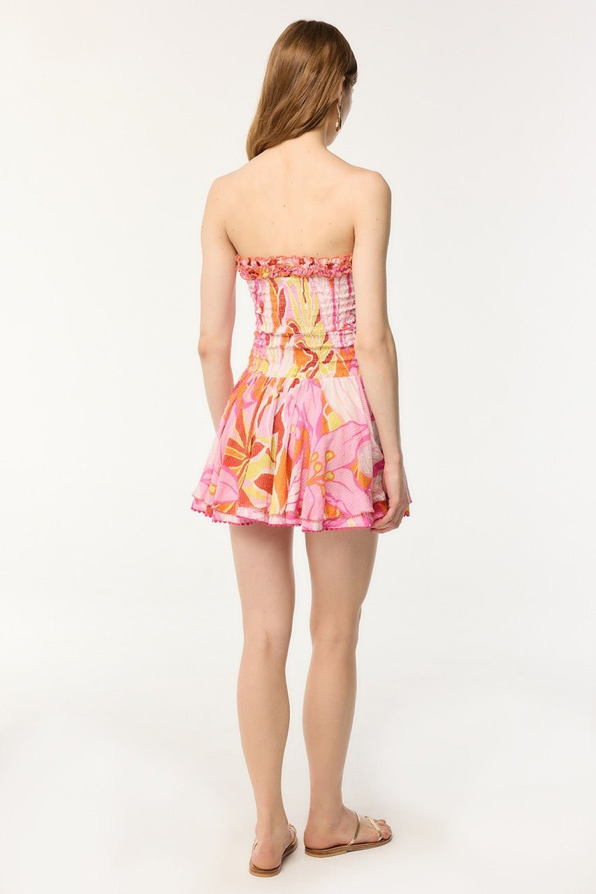Bandeau Dress Cory - Pink Macro Lilium - 2