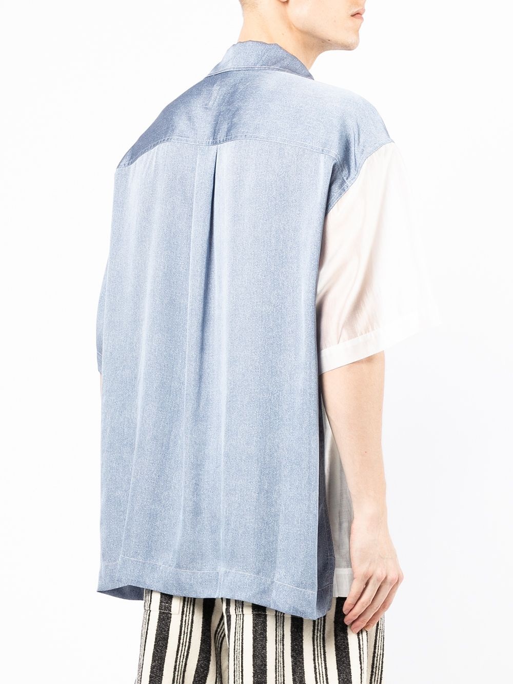 transparent-panel camp collar shirt - 4