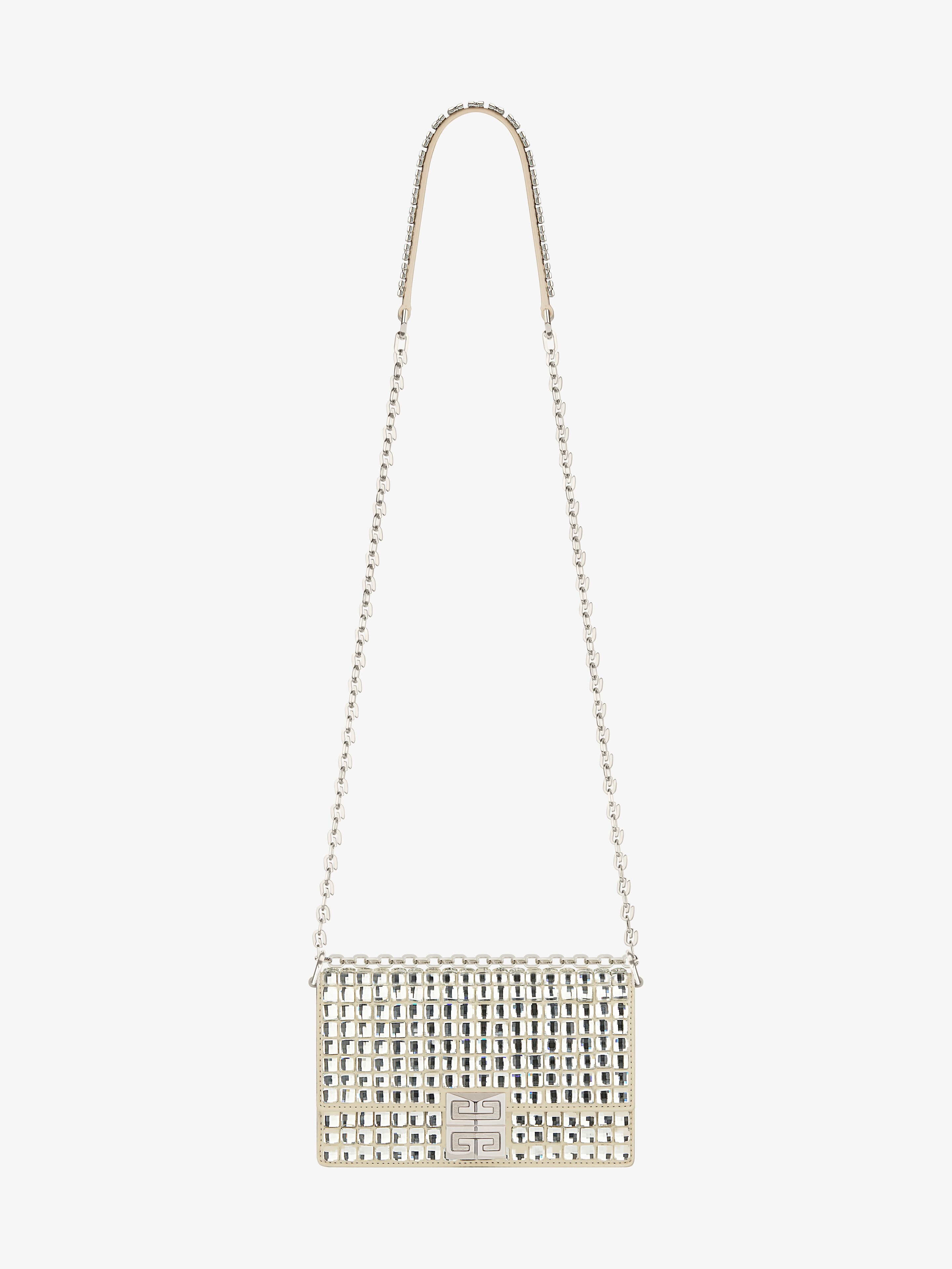 SMALL 4G BAG IN SATIN WITH STRASS AND CHAIN - 2