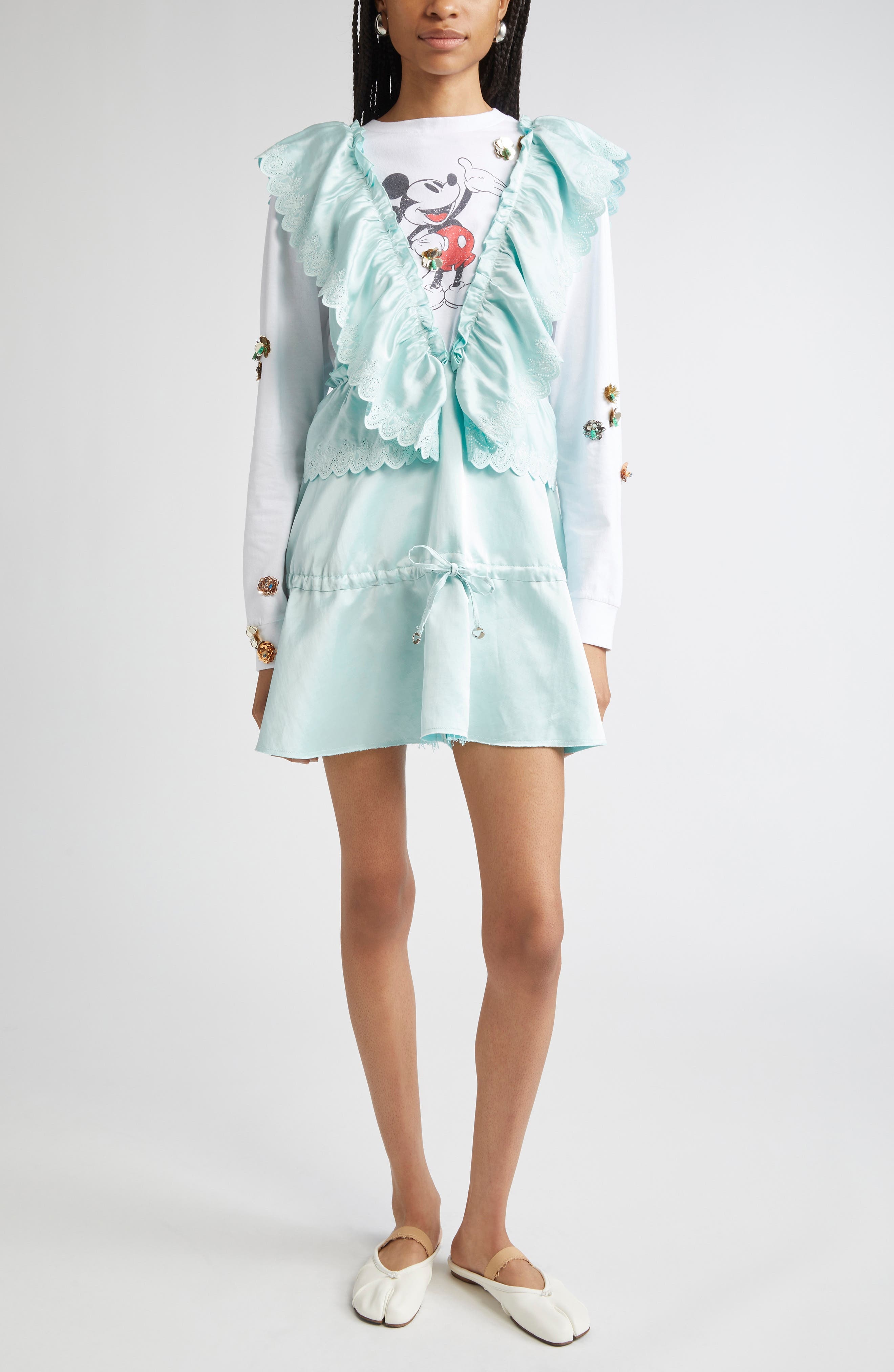Coperni x Disney Mickey Mouse Appliqué Graphic T-Shirt in White at Nordstrom - 2