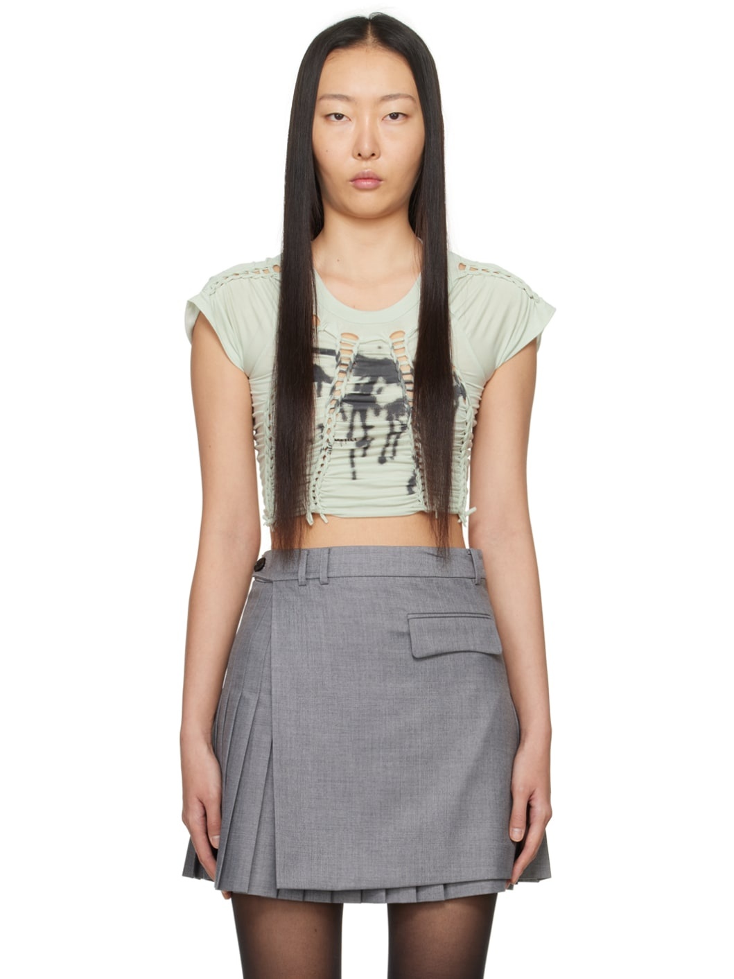 Green Knotted T-Shirt - 1