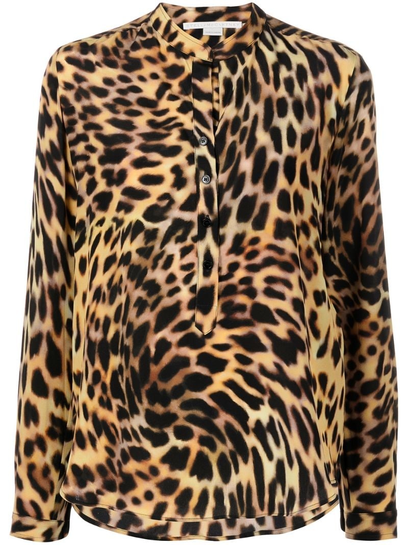 cheetah print silk shirt - 1