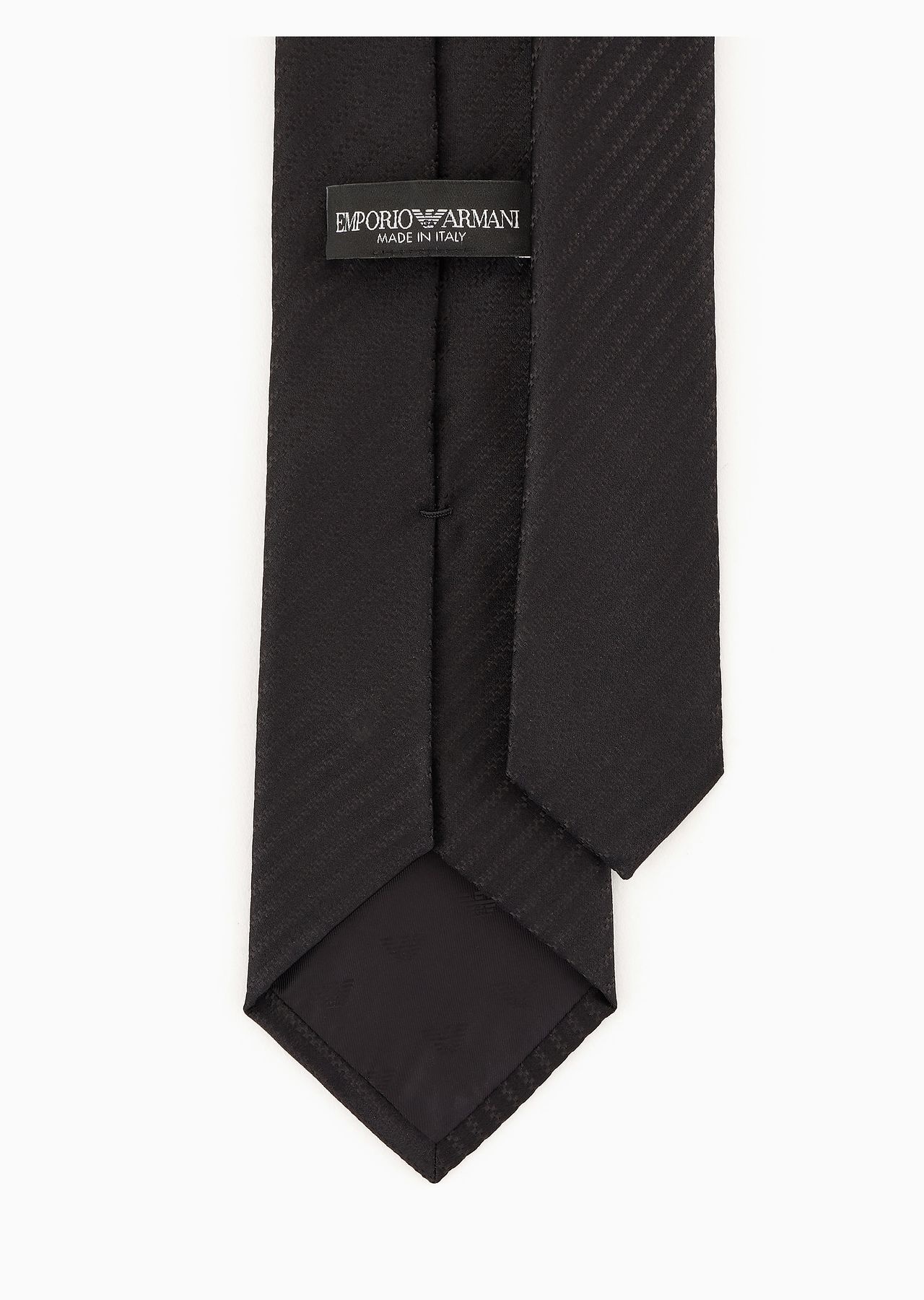 Pure silk tie with jacquard micro-motif - 3