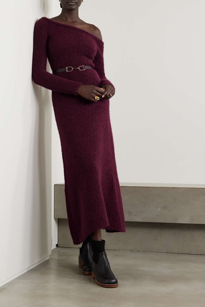 GABRIELA HEARST Gertrude off-the-shoulder belted cashmere and silk-blend bouclé maxi dress outlook