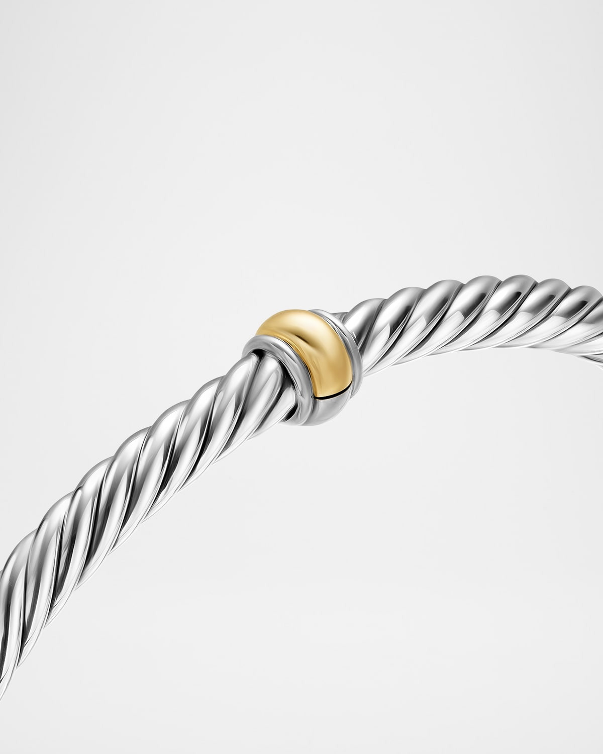Cable Flex Center Station Bracelet in Silver and 14K Gold, 4mm - 4