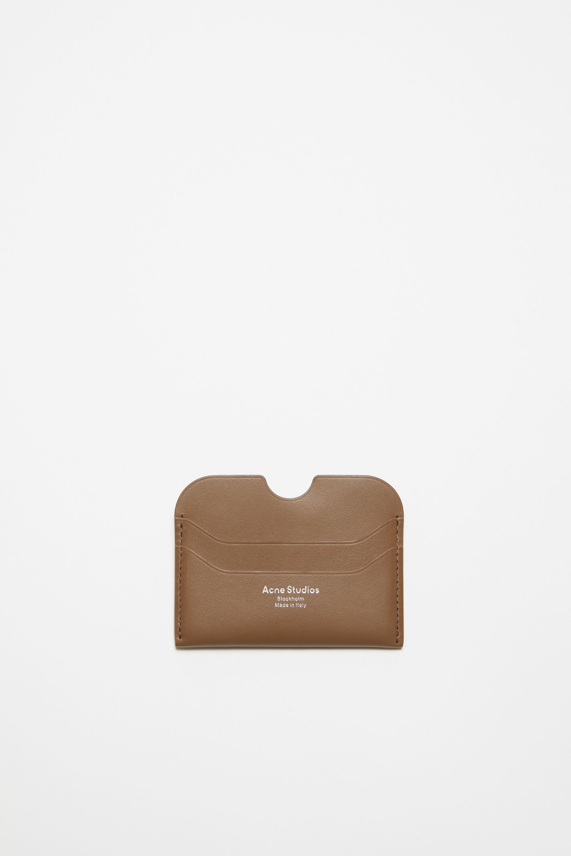 Leather card holder - Camel brown - 1