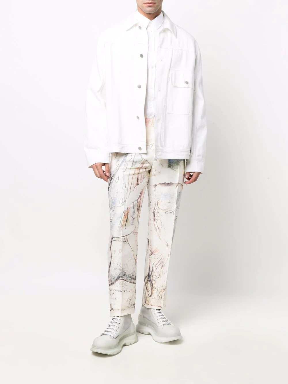 William Blake Dante print trousers - 2