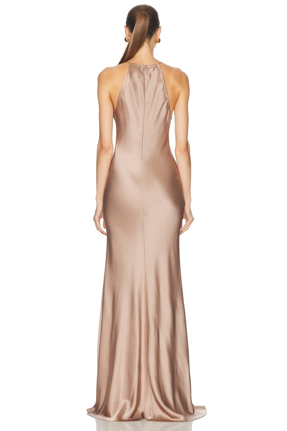 Satin Halter Gown - 3