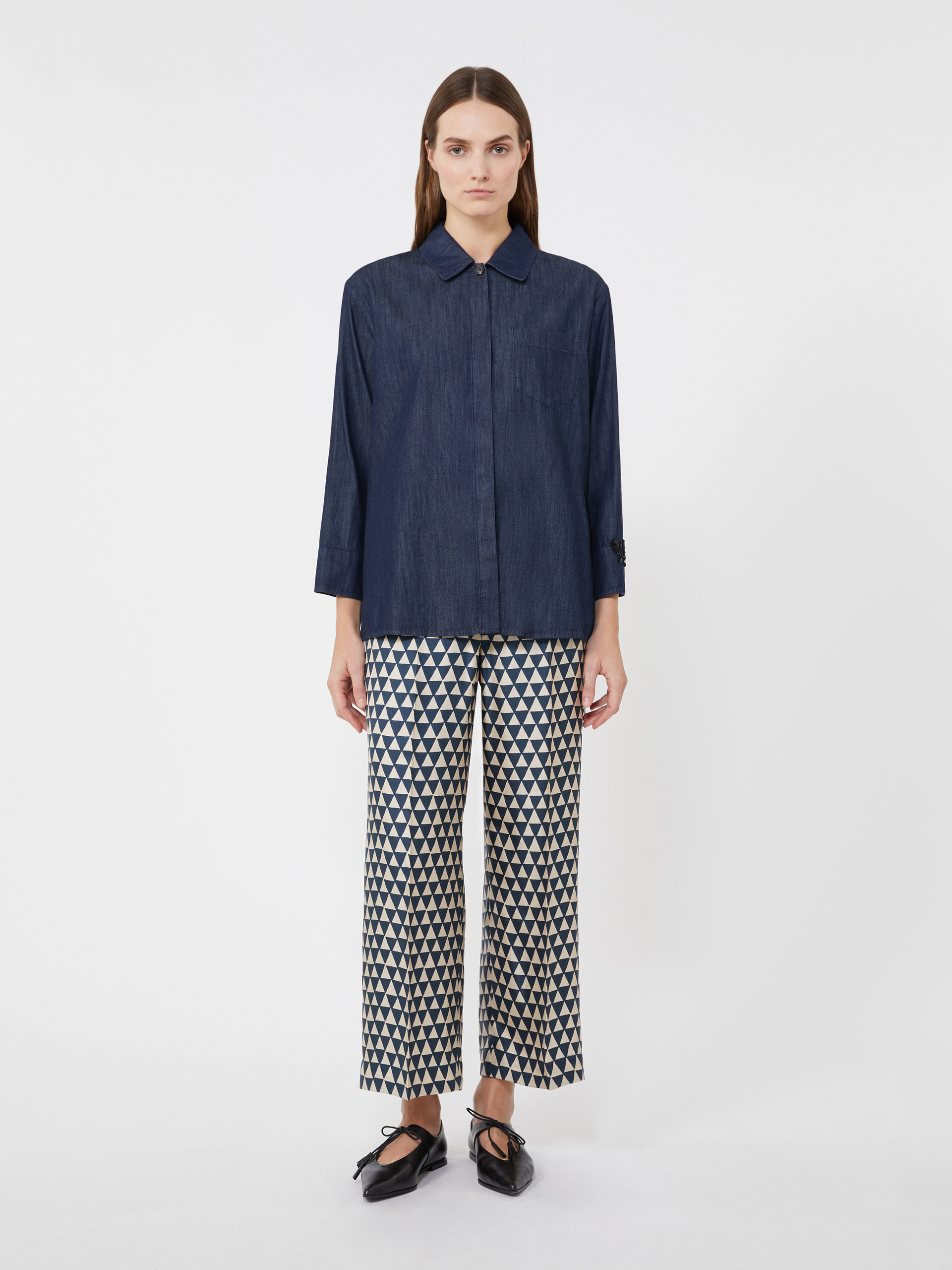 TIMEB Printed silk trousers - 2