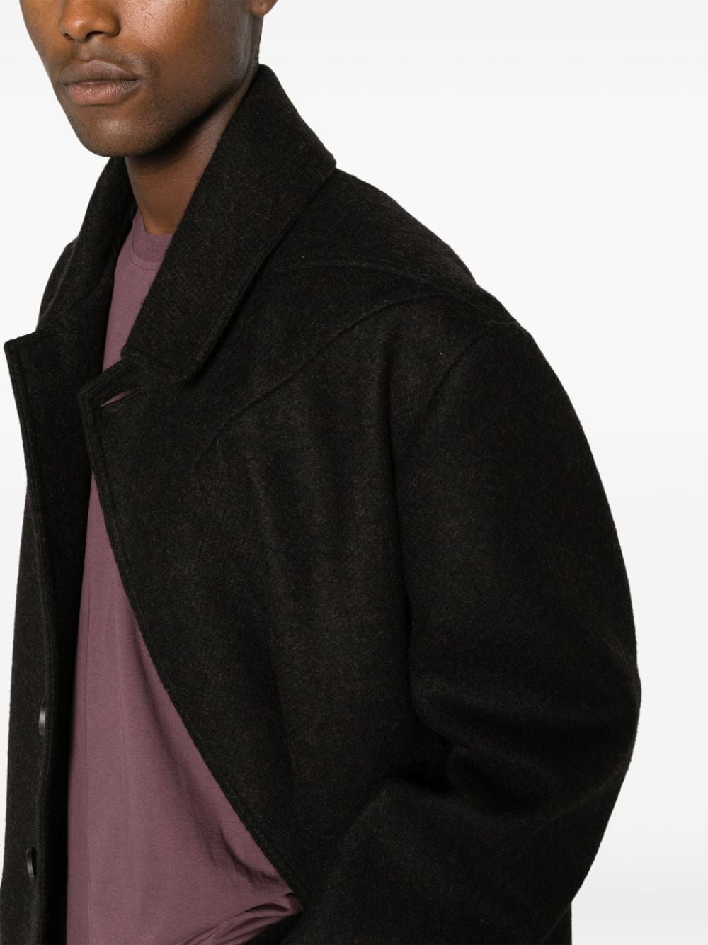 Jumbo virgin wool single-breasted coat - 5