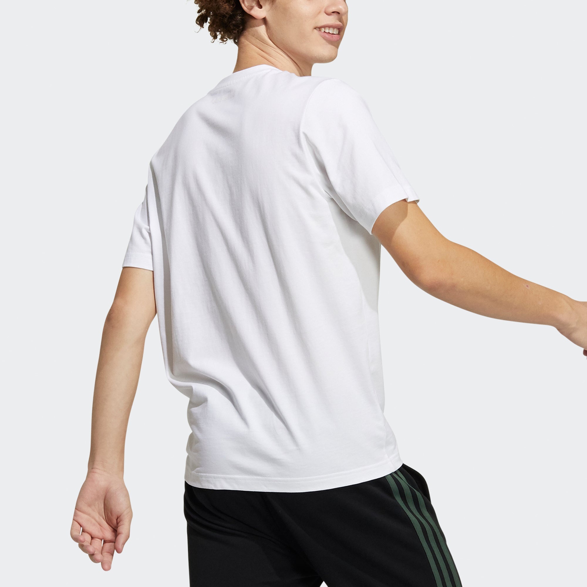 adidas neo M Ssfv5 Tee1 Funny Printing Logo Sports Cotton Round Neck Short Sleeve White GP4864 - 4
