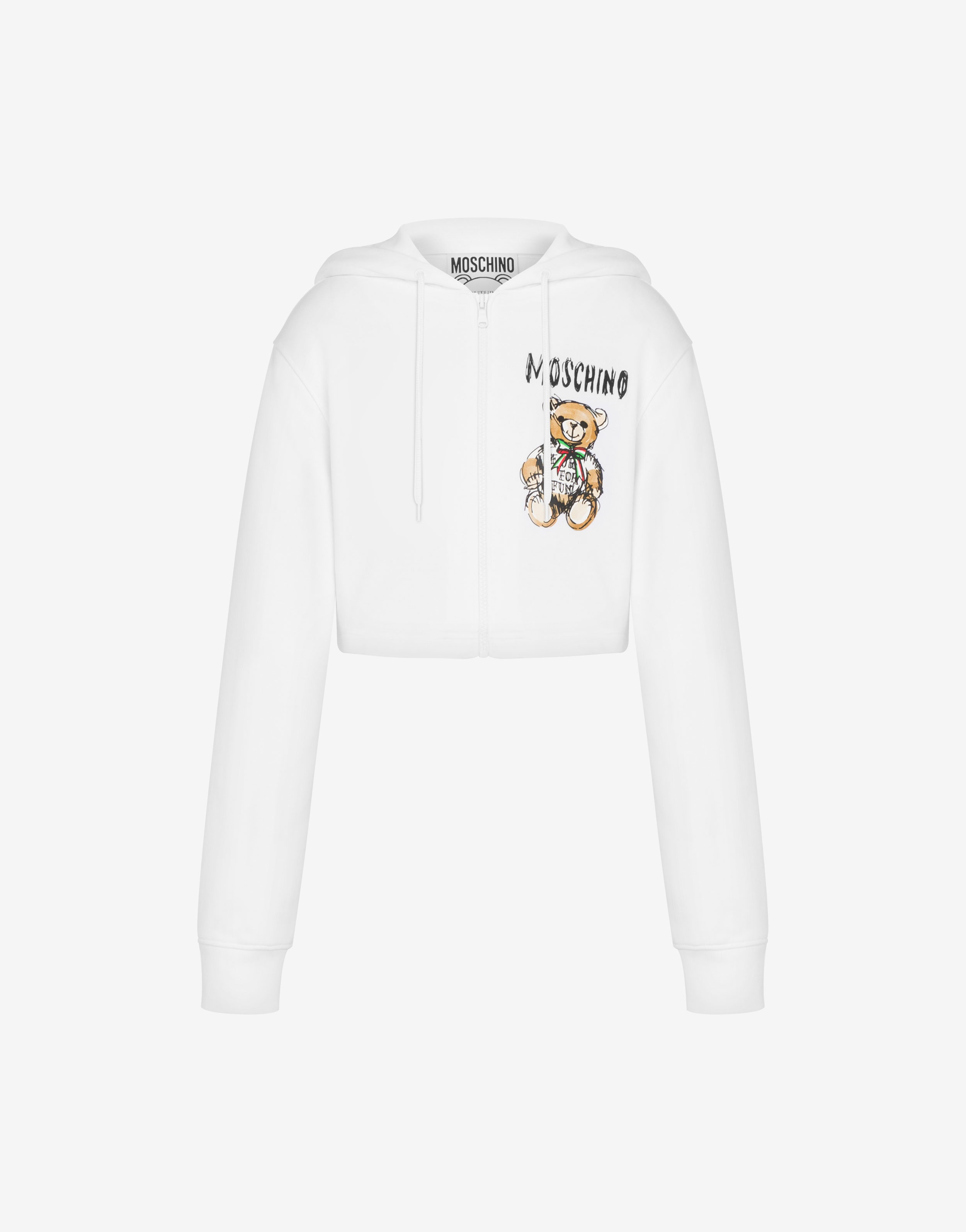 DRAWN TEDDY BEAR CROPPED SWEATSHIRT - 1