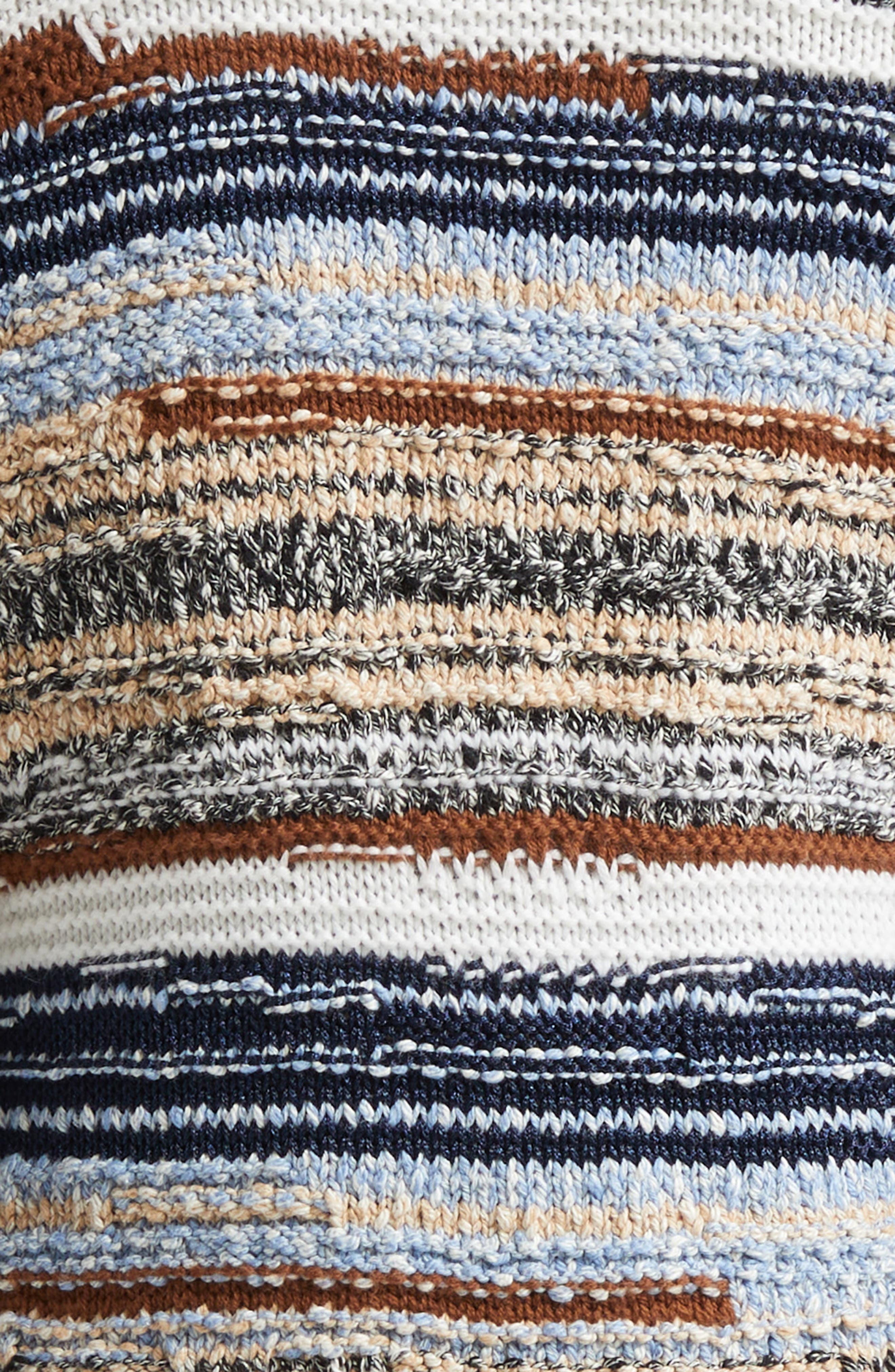 Veronica Beard Cecily Mixed Stripe Cotton Cardigan in Whisky Multi at Nordstrom - 6