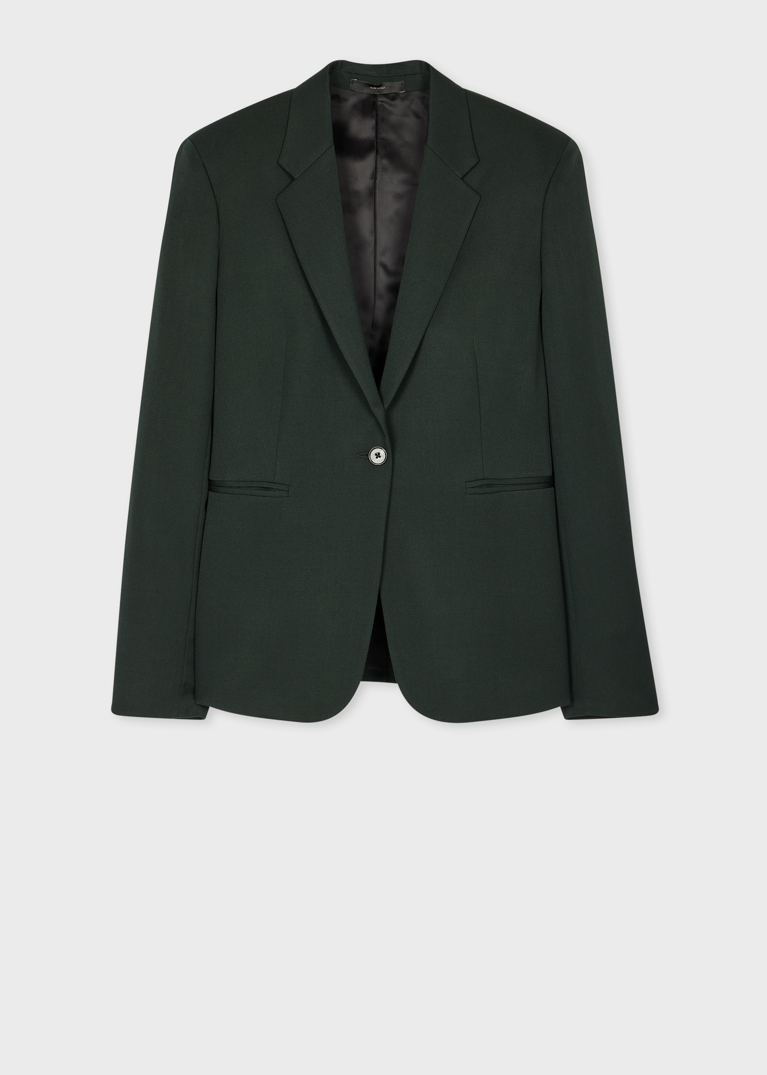 Women's Dark Teal One-Button Wool Blazer - 1
