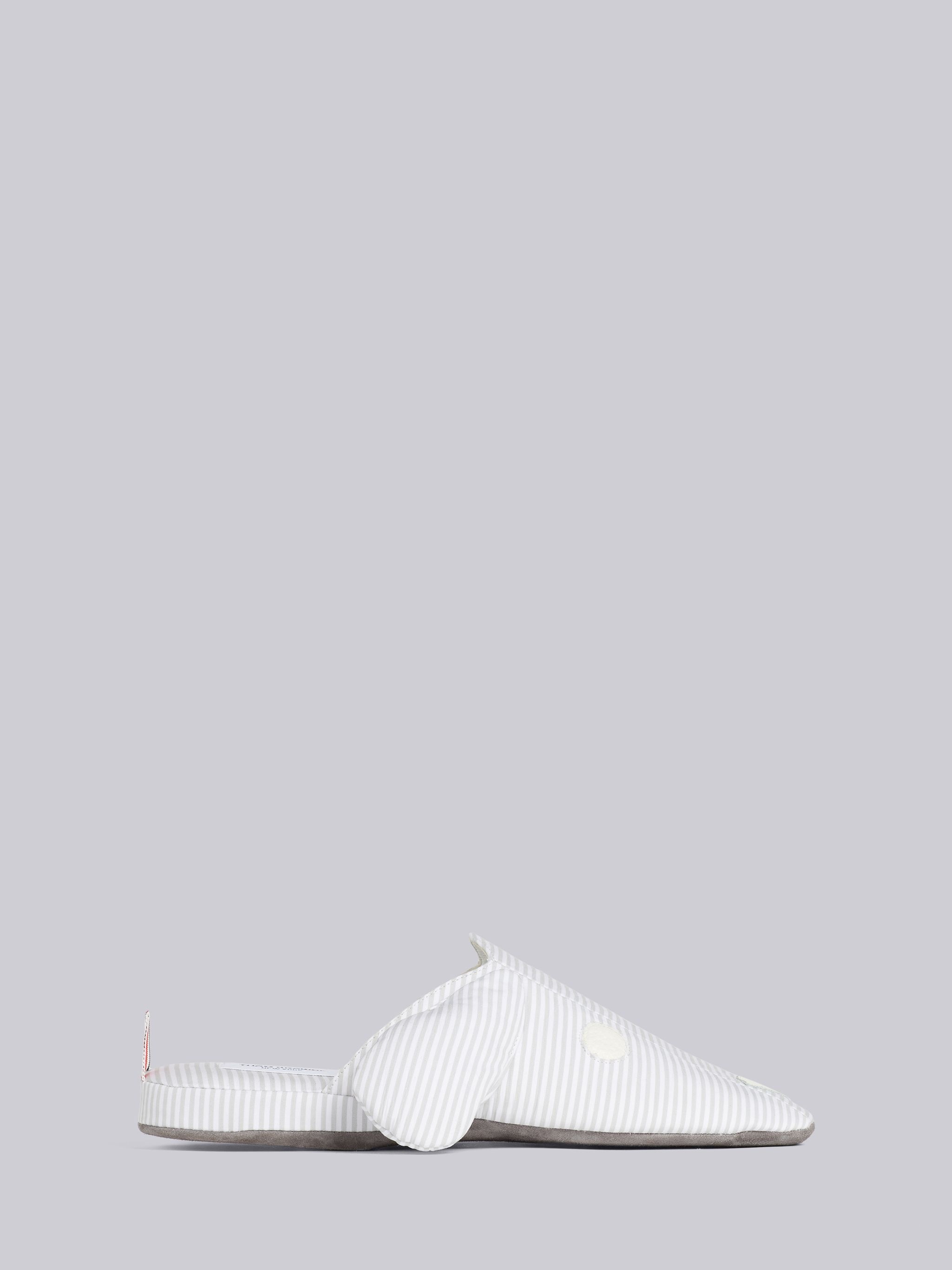 Medium Grey University Stripe Poplin Hector Slipper - 1