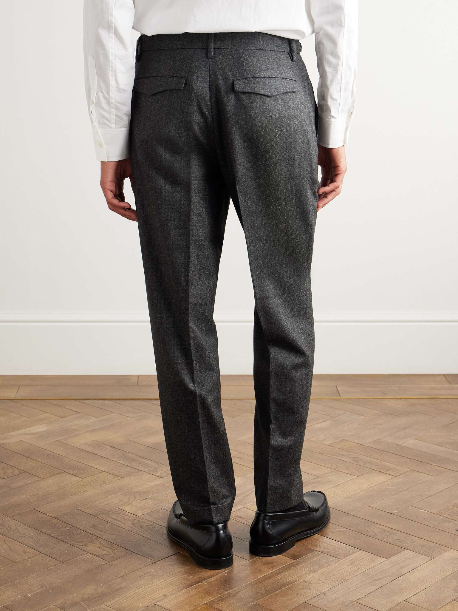 Masco Slim-Fit Straight-Leg Pleated Virgin Wool Trousers - 4